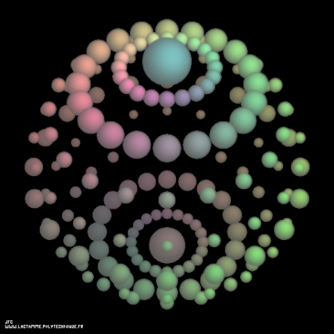 Visualisation tridimensionnelle de l'un des états propres (n=8,l=6) de l'atome d'Hydrogène, Colonna Jean-François