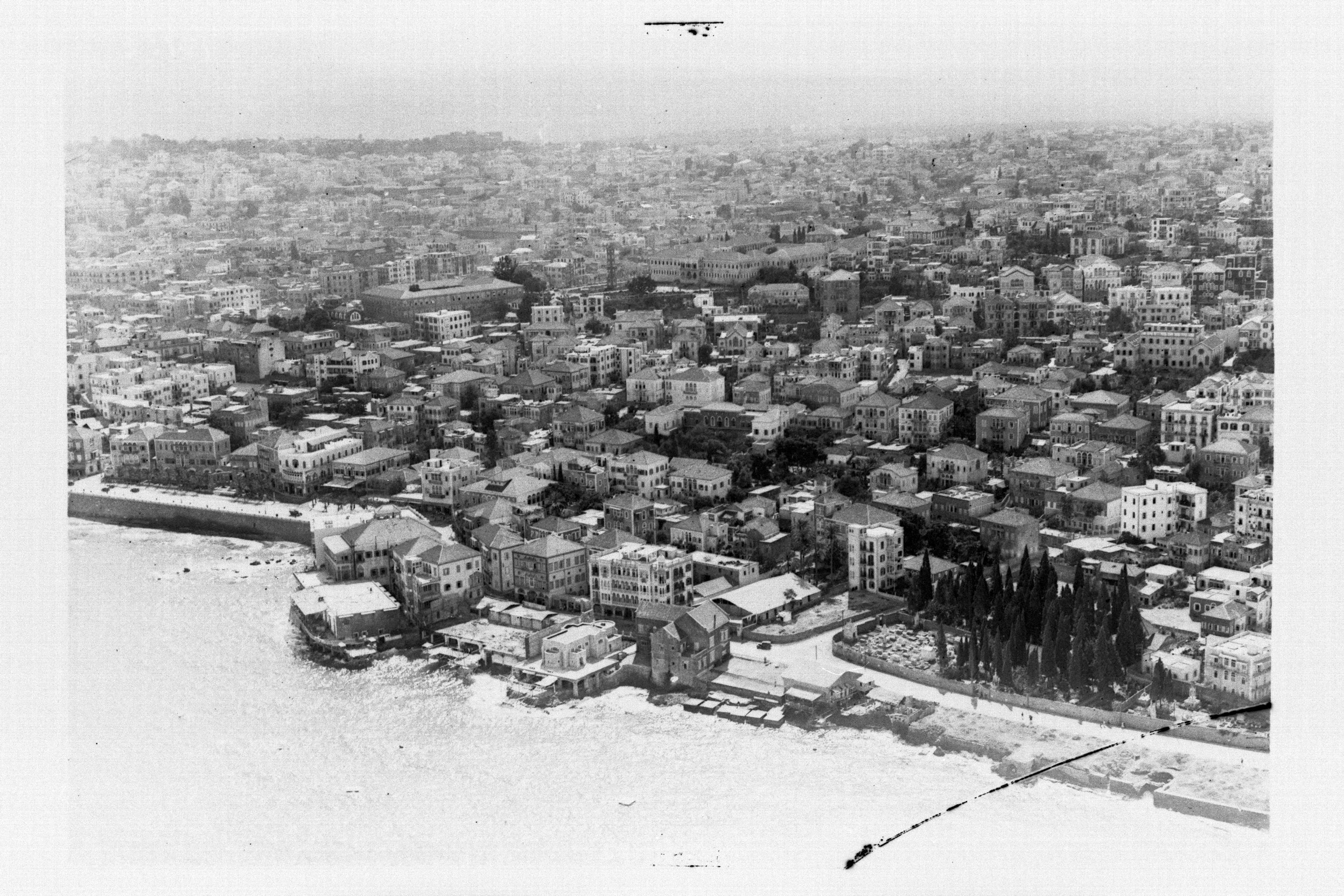 Liban, vue aérienne de Beyrouth, ca. 1939