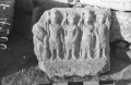 Bloc avec dieu armé en bas-relief, inscription palmyrénienne sur le socle, temple de Bêl (Palmyre, Syrie)